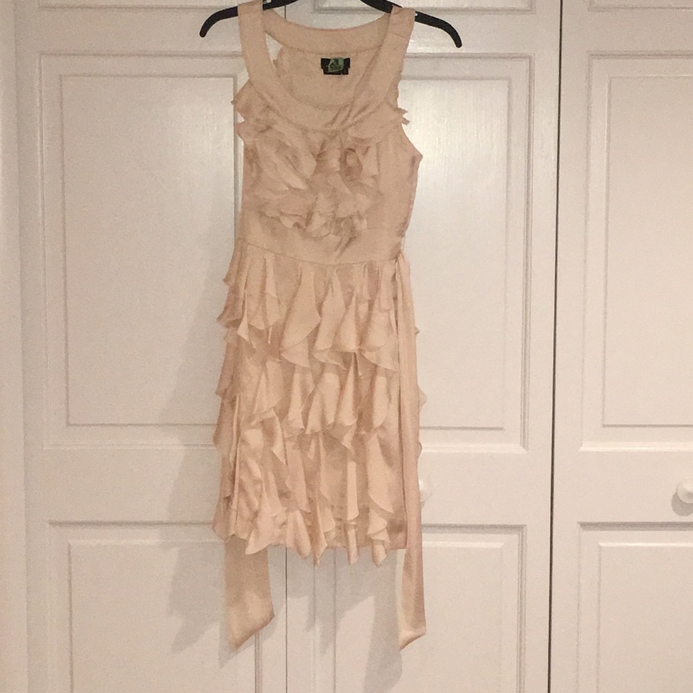 Max & Cleo satin ruffle dress with belt